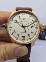 Copy IWC Schaffhausen Pilots Saint Exupery Watch Gold Case White Dial